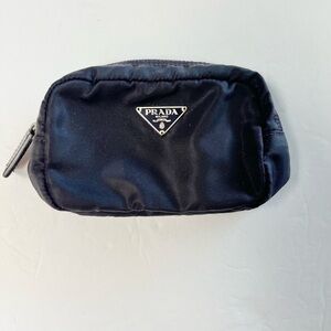 Prada deep purple Cosmetic Bag with Zipper Closure and Iconic Logo